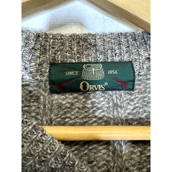 Orvis Deadstock Mens Pure Chunky Wool Elbow Patch Sweater Size XXL Brown NEW - Picture 4 of 10